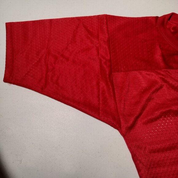 Vintage Majestic Football Jersey Youth Large Red V Neck Mesh USA Made Athletic - Picture 8 of 8